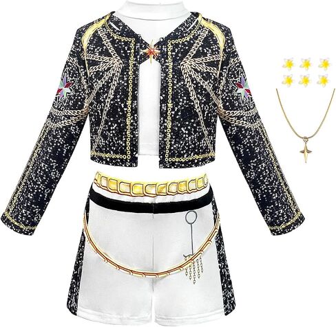 Girls Cosplay Costume, 3-13 Years Demon Hunters Kids Lining Jacket Shorts 3PCS Uniform Outfits with Wig in Saudi Arabia