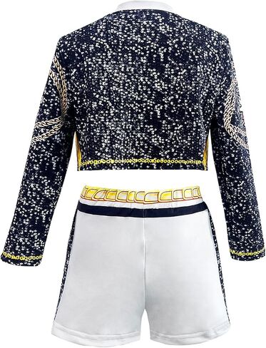 Girls Cosplay Costume, 3-13 Years Demon Hunters Kids Lining Jacket Shorts 3PCS Uniform Outfits with Wig in Saudi Arabia