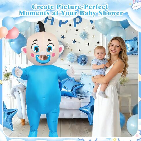 2 Pack Giant Inflatable Baby Costume 91", Blow Up Outfit for Adults, Baby Gender Reveal Party & Gender Reveal Ideas, Boy Girl Reveal Costume for Halloween Christmas Cosplay in Saudi Arabia