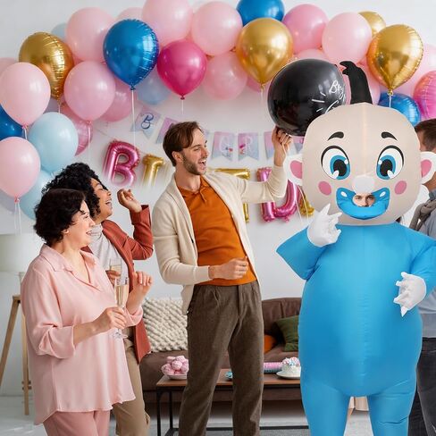2 Pack Giant Inflatable Baby Costume 91", Blow Up Outfit for Adults, Baby Gender Reveal Party & Gender Reveal Ideas, Boy Girl Reveal Costume for Halloween Christmas Cosplay in Saudi Arabia