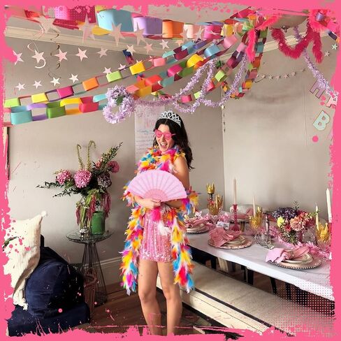 4 Pcs Feather Boas Princess Costume Accessories for Women, Heart Sunglasses, Crown, Lace Fan for Wedding Tea in Saudi Arabia