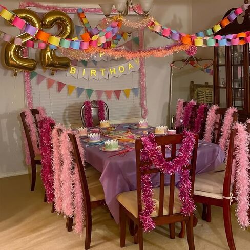 Princess Party Favors Star Wands Pink Feather Boa Paper Crowns and Necklaces for Princess Decorations Supplies in Saudi Arabia