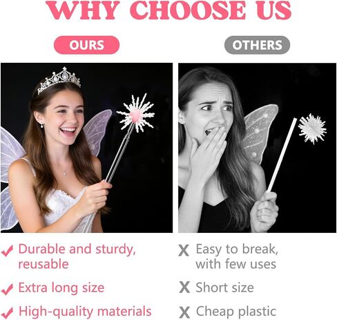Enchanted Pink Good Witch Wand – Premium Fantasy Princess Magic Staff, 22-Inch Fairy Witch Wand Cosplay Prop, Easy 3-Piece Assembly, Roleplay Costume Accessory for Kids & Collectors Ages 5+ in Saudi Arabia