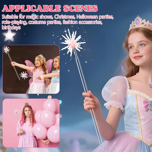 Enchanted Pink Good Witch Wand – Premium Fantasy Princess Magic Staff, 22-Inch Fairy Witch Wand Cosplay Prop, Easy 3-Piece Assembly, Roleplay Costume Accessory for Kids & Collectors Ages 5+ in Saudi Arabia