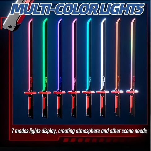 Cyberpunk Neon Sword | 31.5" Spark Blade w/Hit Sensor Sound & Fog | Type-C Rechargeable | for Rave, Cosplay & Display (Ash-Gray) in Saudi Arabia