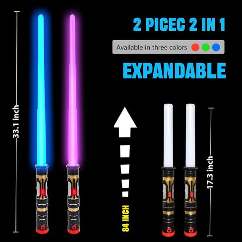 YOFOTHS 2 Pack Lightsaber for Display and Adult Cosplay in Saudi Arabia