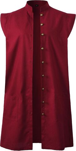 Pirate Waistcoat Renaissance Vest Ren Faire Costume Medieval Cosplay Linen in Saudi Arabia
