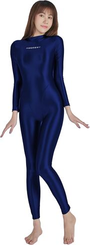AMORESY Artemis Series Shiny Catsuit Rear Zip Turtleneck Full Body Jumpsuit Zentai Style with Exposed Hands and Feet in Saudi Arabia