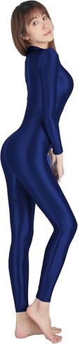 AMORESY Artemis Series Shiny Catsuit Rear Zip Turtleneck Full Body Jumpsuit Zentai Style with Exposed Hands and Feet in Saudi Arabia