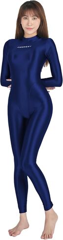 AMORESY Artemis Series Shiny Catsuit Rear Zip Turtleneck Full Body Jumpsuit Zentai Style with Exposed Hands and Feet in Saudi Arabia