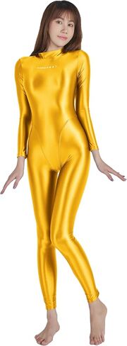 AMORESY Artemis Series Shiny Catsuit Rear Zip Turtleneck Full Body Jumpsuit Zentai Style with Exposed Hands and Feet in Saudi Arabia