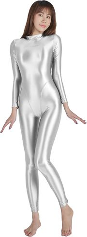 AMORESY Artemis Series Shiny Catsuit Rear Zip Turtleneck Full Body Jumpsuit Zentai Style with Exposed Hands and Feet in Saudi Arabia