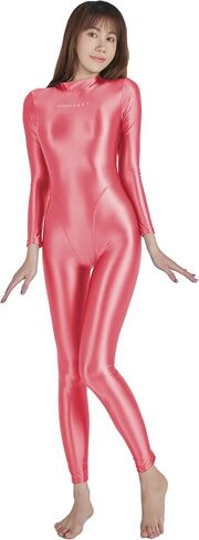 AMORESY Artemis Series Shiny Catsuit Rear Zip Turtleneck Full Body Jumpsuit Zentai Style with Exposed Hands and Feet in Saudi Arabia