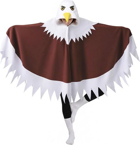 Wehhbtye Bird Costume, Bird Hooded Cape for Women Men Halloween Independence Day Cosplay Costume Party in Kuwait