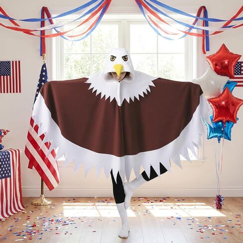 Wehhbtye Bird Costume, Bird Hooded Cape for Women Men Halloween Independence Day Cosplay Costume Party in Kuwait