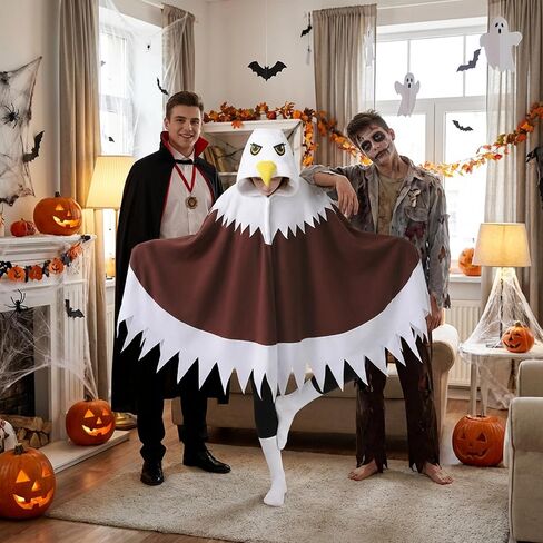 Wehhbtye Bird Costume, Bird Hooded Cape for Women Men Halloween Independence Day Cosplay Costume Party in Kuwait