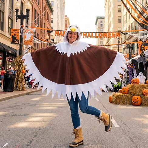 Wehhbtye Bird Costume, Bird Hooded Cape for Women Men Halloween Independence Day Cosplay Costume Party in Kuwait