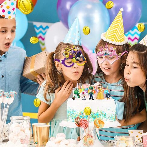 8Pcs Mario Party Decorative Glasses, Cosplay Decorative Glasses, Ideal for Super Bros Themed Birthday Decoration & Party Gifts in Saudi Arabia