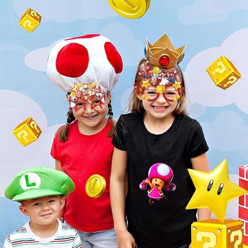 8Pcs Mario Party Decorative Glasses, Cosplay Decorative Glasses, Ideal for Super Bros Themed Birthday Decoration & Party Gifts in Saudi Arabia