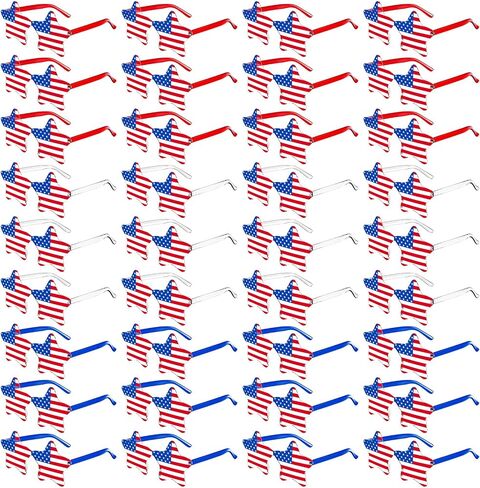 20/36 Pack 4th of July Sunglasses for Women Men, Flag Patriotic Star/Heart Glasses for Independence Day Party Accessories in Saudi Arabia