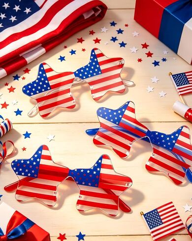 20/36 Pack 4th of July Sunglasses for Women Men, Flag Patriotic Star/Heart Glasses for Independence Day Party Accessories in Saudi Arabia