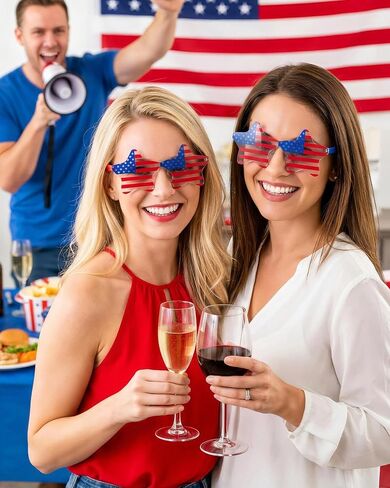 20/36 Pack 4th of July Sunglasses for Women Men, Flag Patriotic Star/Heart Glasses for Independence Day Party Accessories in Saudi Arabia