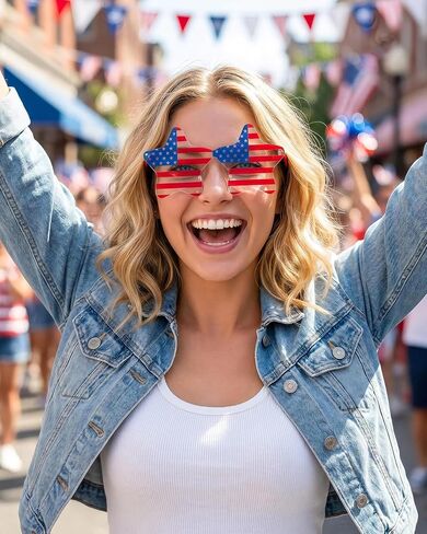20/36 Pack 4th of July Sunglasses for Women Men, Flag Patriotic Star/Heart Glasses for Independence Day Party Accessories in Saudi Arabia