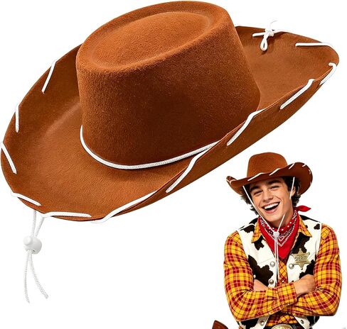 Cowboy Hat,Western Sheriff Costume Hats Wild West Wide Brim Cowgirl Headwear for Men Women,Halloween Cosplay,Themed Party,Birthday,Brown in Saudi Arabia