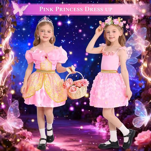 Princess Costumes for Girls, Princess Dress up Clothes for Girl 3-8 | LED Light Up Princess Toys for Toddler Girls Little Girls, Christmas Gift, Halloween Gifts ,Birthday Gift for Girls 3-8 in Saudi Arabia