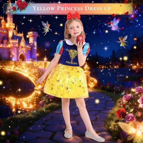 Princess Costumes for Girls, Princess Dress up Clothes for Girl 3-8 | LED Light Up Princess Toys for Toddler Girls Little Girls, Christmas Gift, Halloween Gifts ,Birthday Gift for Girls 3-8 in Saudi Arabia