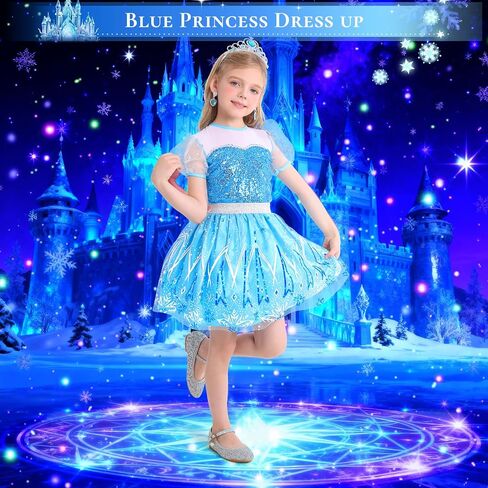 Princess Costumes for Girls, Princess Dress up Clothes for Girl 3-8 | LED Light Up Princess Toys for Toddler Girls Little Girls, Christmas Gift, Halloween Gifts ,Birthday Gift for Girls 3-8 in Saudi Arabia