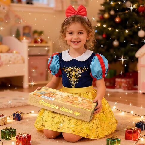 Princess Costumes for Girls, Princess Dress up Clothes for Girl 3-8 | LED Light Up Princess Toys for Toddler Girls Little Girls, Christmas Gift, Halloween Gifts ,Birthday Gift for Girls 3-8 in Saudi Arabia