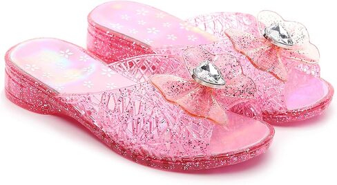 Girls Jelly Sandals Slides Frozen Inspired Elsa Flats Princess Dress Shoes Toddler Slippers Snow Queen Jellies Birthday Costumes Slip On in Saudi Arabia