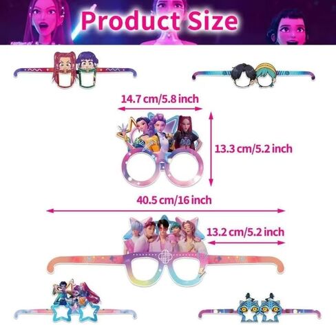 12Pcs Demon Movie Hunters Party Set, Party Decorative Glasses, Cosplay Decorative Glasses, Suitable for Witch Hunter Group Birthday Parties, Children's Birthday Party Gifts. in Saudi Arabia