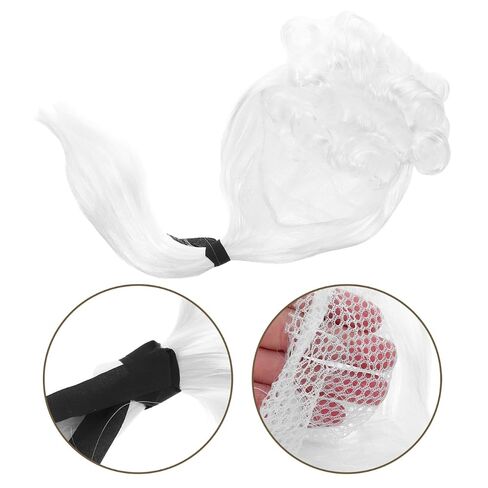 Abaodam Judge Wig Long White Funny Crazy Lawyer Wigs Barrister Costume for Halloween Costume Cosplay Party in Kuwait