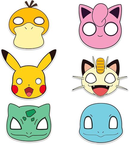 12Pcs Pokemon Masks Party Set: Decorative Masks (Cosplay Style) - Ideal for Cartoon Themed Birthday Parties & Party Gifts in Saudi Arabia