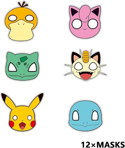12Pcs Pokemon Masks Party Set: Decorative Masks (Cosplay Style) - Ideal for Cartoon Themed Birthday Parties & Party Gifts in Saudi Arabia