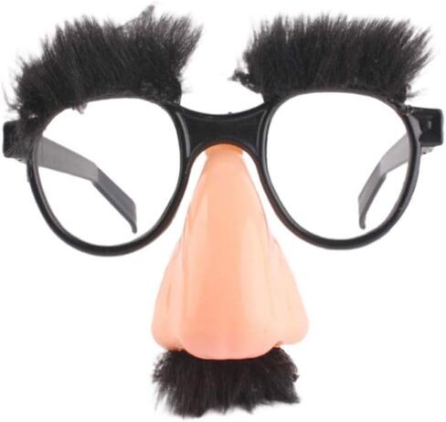 NUOBESTY Disguised Eye Glasses with Big Nose Funny Fake Eyebrows Beard Eyewear for Halloween Costume Party Props 1pc in Saudi Arabia