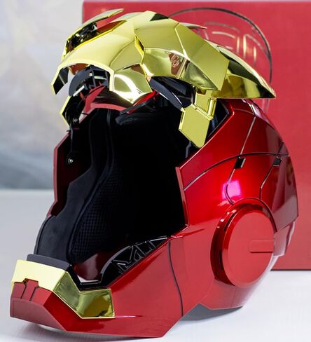 Iron MK5 Helmet Wearable Cosplay Voice Control Electronic Open/Close LED Eyes Mask 1:1 Hero Model Touch Sensor Gold in Saudi Arabia