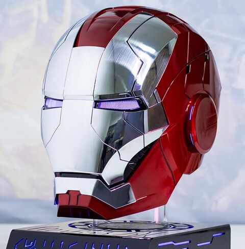 Iron MK5 Helmet Wearable Cosplay Voice Control Electronic Open/Close LED Eyes Mask 1:1 Hero Model Touch Sensor Gold in Saudi Arabia