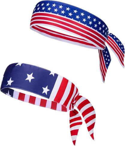 2PCS American Flag Bandana Headbands USA Patriotic Headband for Men Women Perfect Match 4th of July Shirts Outfits in Saudi Arabia