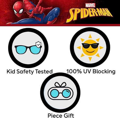 ARKAID Marvel Spider-Man Kids Sunglasses - UV Protective, Stylish & Durable with Soft Carrying Case in Kuwait