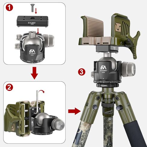 Ball Head Conversion Kit for BOG DeathGrip Tripod, All Metal Ball Head Converter Adapter and Arca Swiss Saddle Mount Plate Complete Kit Combo for BOG Shooting Tripod in Saudi Arabia