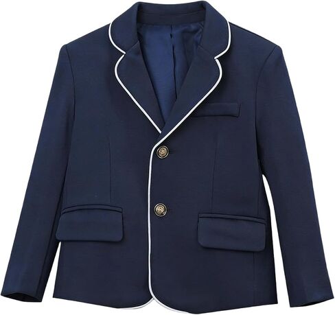 الفتيان الفتيات التلبيب دعوى سترة بلون Preppy السترة 2-12 سنة الاطفال الخريف زي مدرسي النمط البريطاني ملابس خارجية in Kuwait
