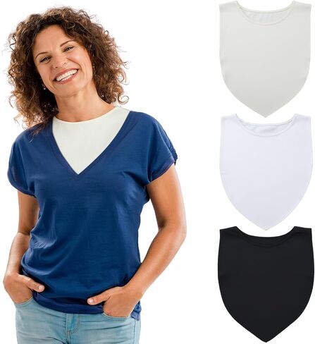 3 Pcs Fake Collars for Women Panels Crew Collar Detachable Neckline Cleavage Cover for Women Under Blouses Favors in Kuwait