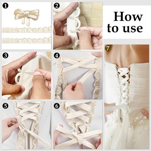 Adjustable Fit Satin Corset Back Kit Women's Wedding Dress Corset Kit Loops Fit Lace up for Prom Form Dress in Saudi Arabia