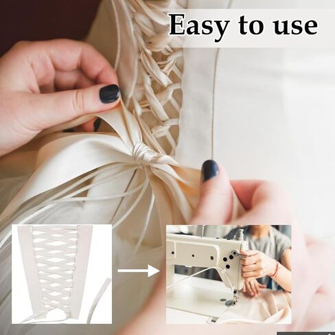 Adjustable Fit Satin Corset Back Kit Women's Wedding Dress Corset Kit Loops Fit Lace up for Prom Form Dress in Saudi Arabia