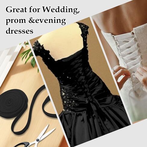 Adjustable Fit Satin Corset Back Kit Women's Wedding Dress Corset Kit Loops Fit Lace up for Prom Form Dress in Saudi Arabia