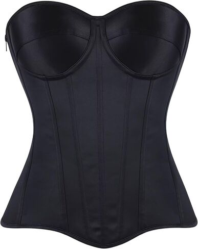 Satin Vintage Corset Tops for Women Overbust Renaissance Bustier Lace Up Elegant Cincher Bodysuit Shapewear in Saudi Arabia