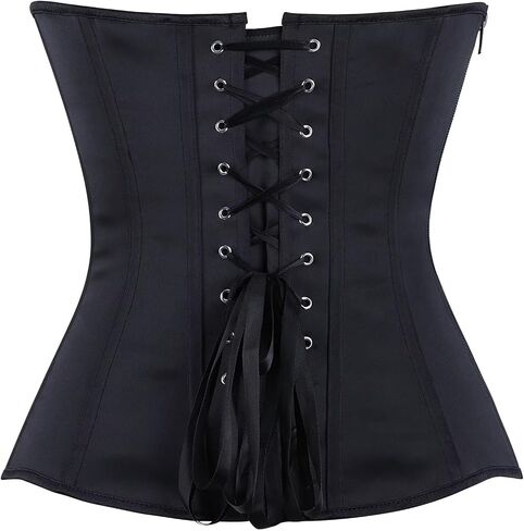 Satin Vintage Corset Tops for Women Overbust Renaissance Bustier Lace Up Elegant Cincher Bodysuit Shapewear in Saudi Arabia